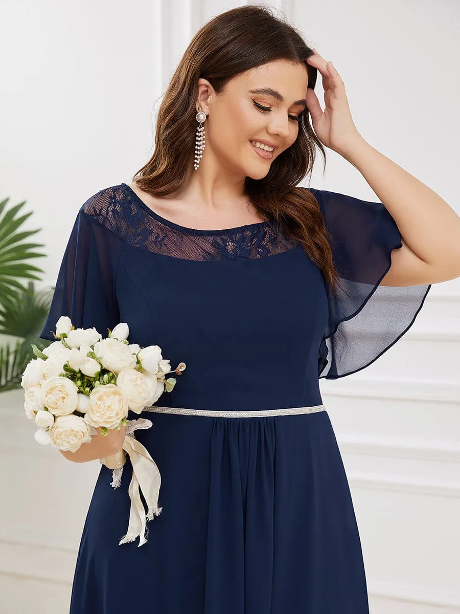Connie navy chiffon tea length mother of the bride dress Express NZ wide