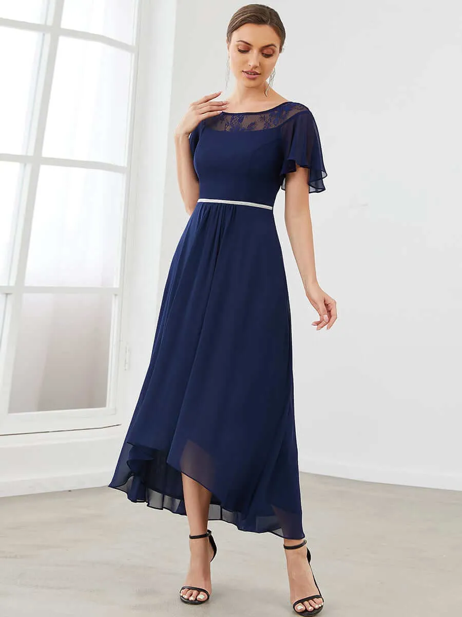 Connie navy chiffon tea length mother of the bride dress Express NZ wide