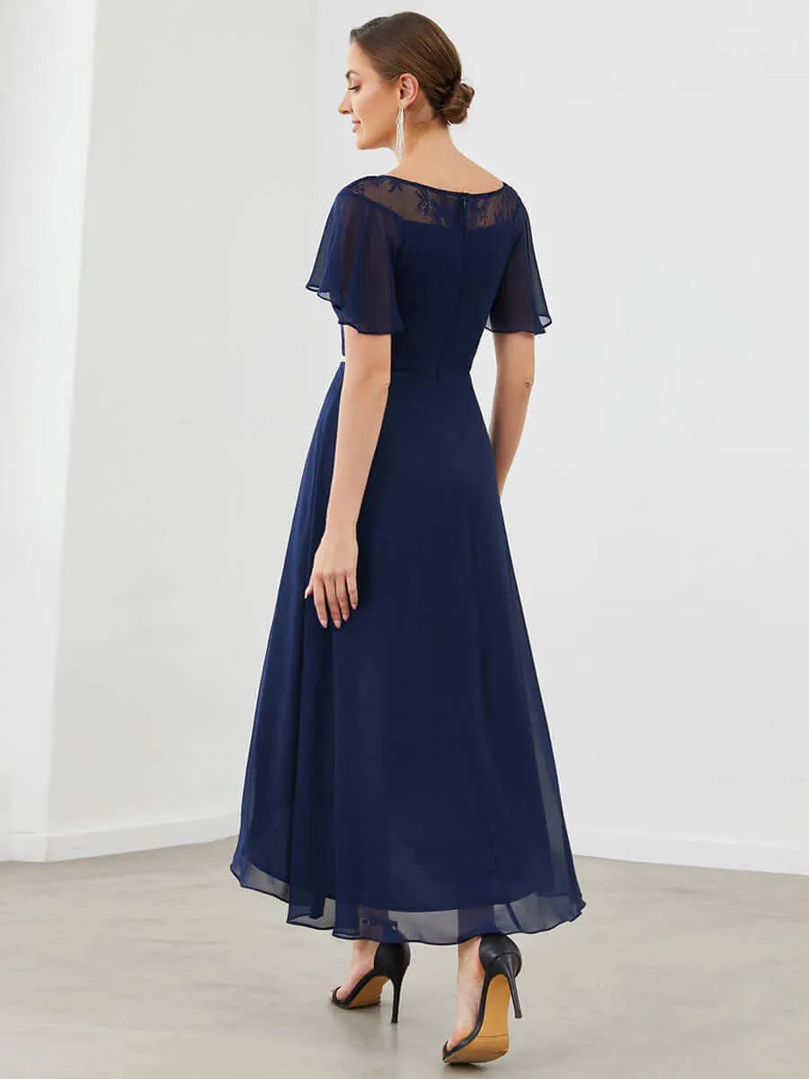 Connie navy chiffon tea length mother of the bride dress Express NZ wide