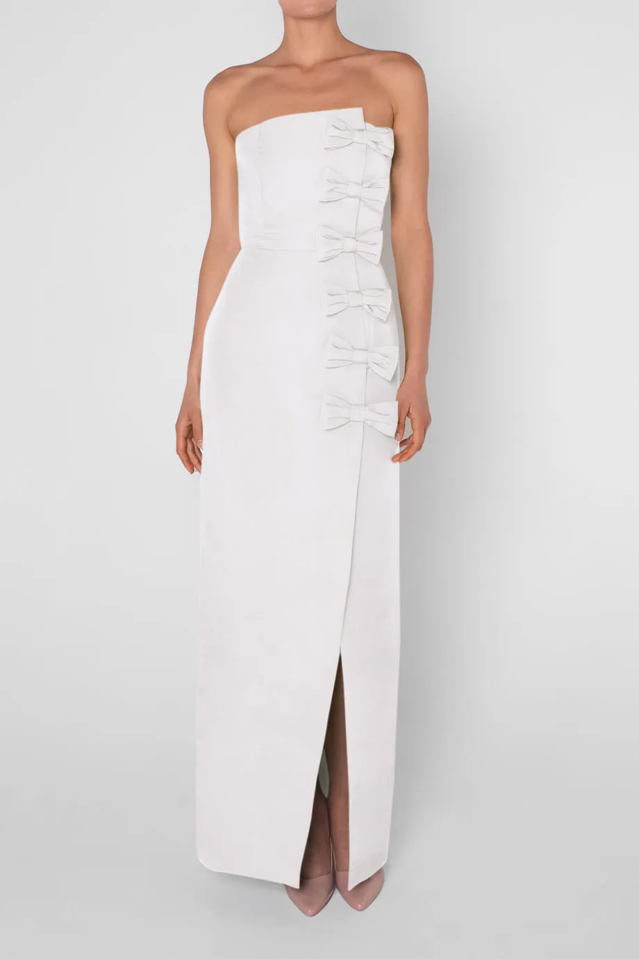 Daniela Silk Faille Wrap Column Gown