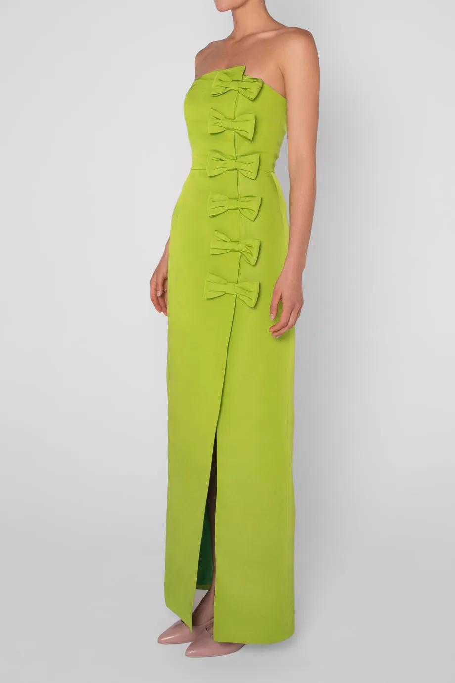 Daniela Silk Faille Wrap Column Gown
