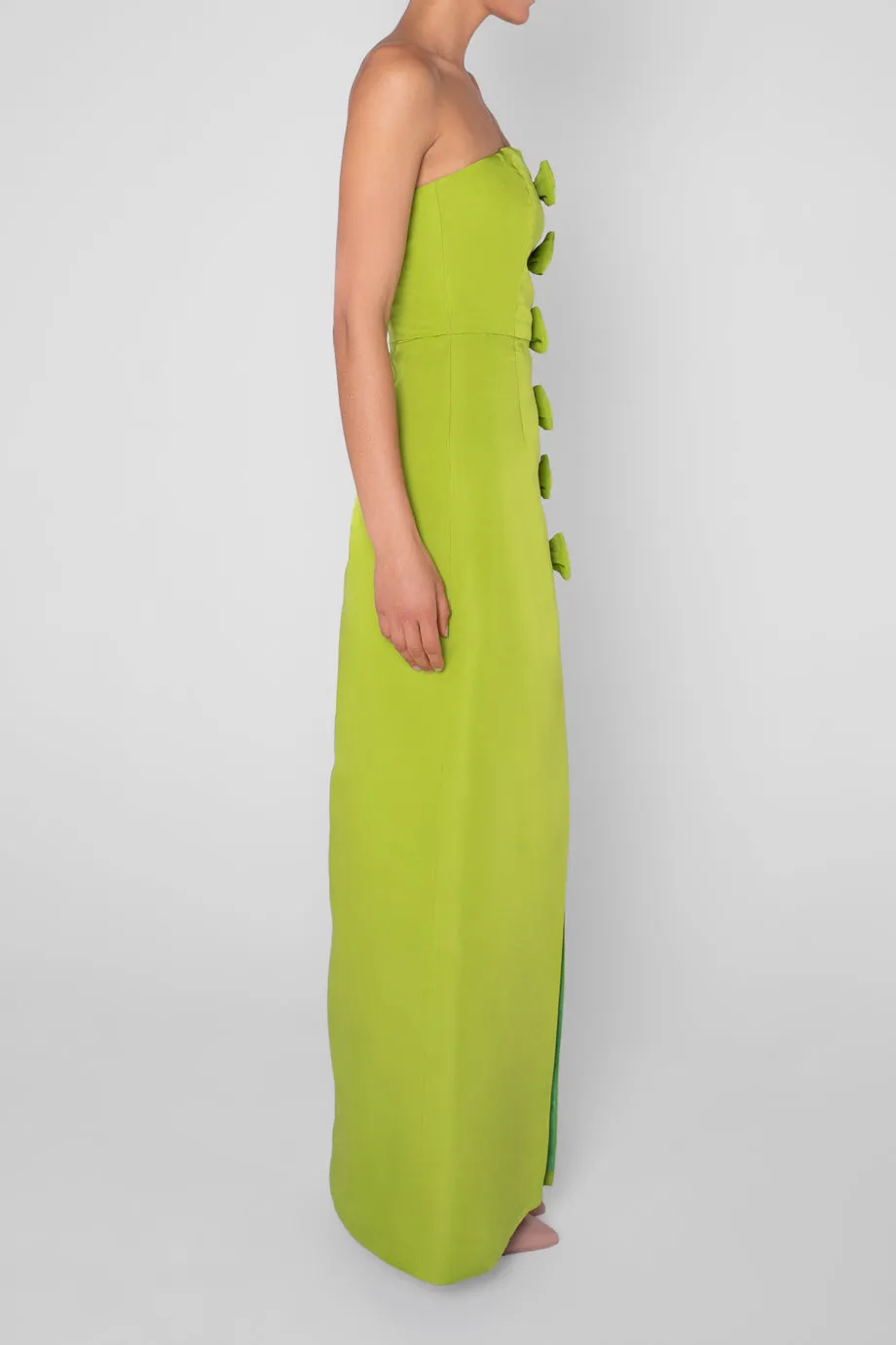Daniela Silk Faille Wrap Column Gown