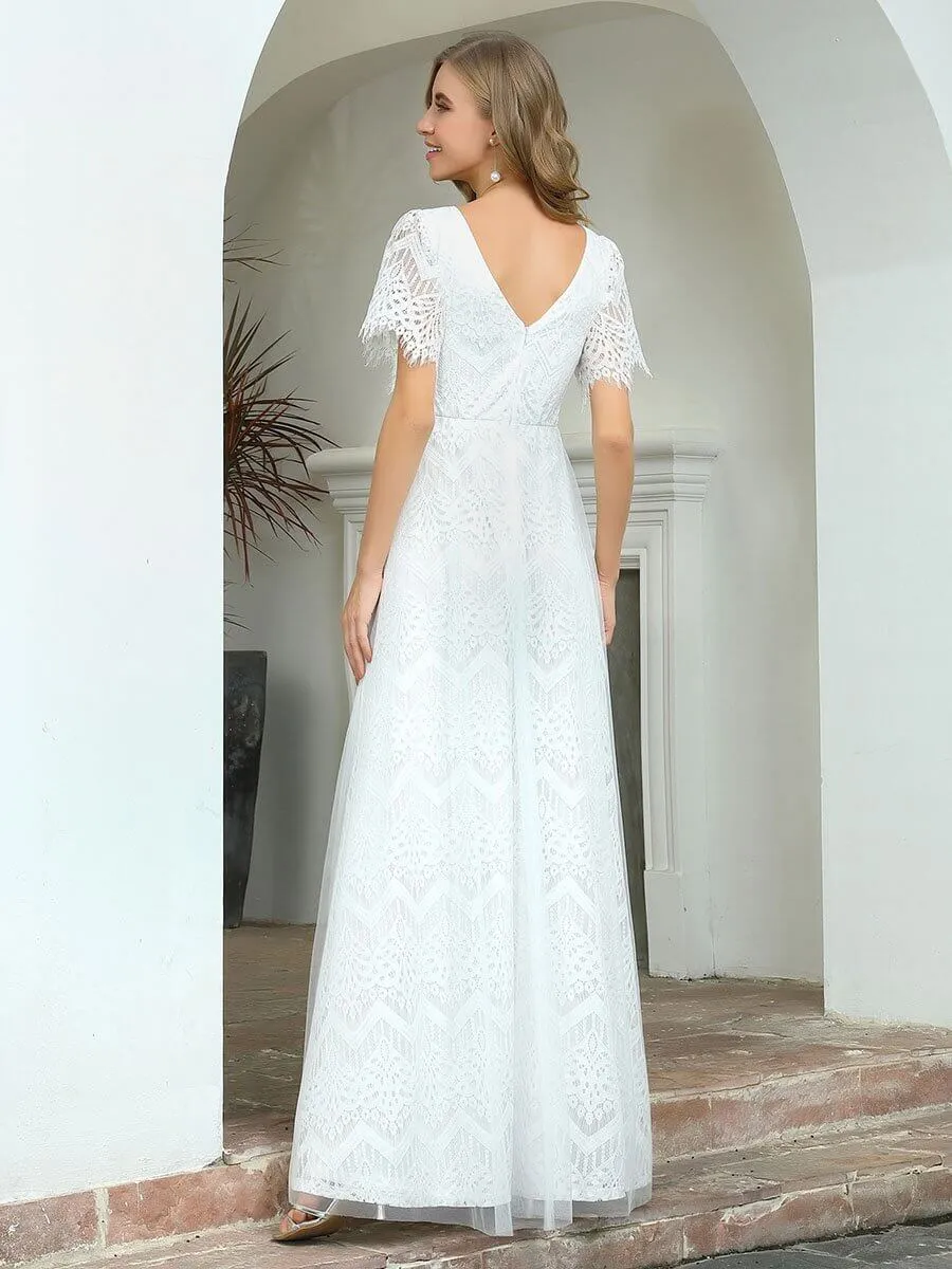 Daphne V neck boho lace wedding dress in ivory size 8 Express NZ wide