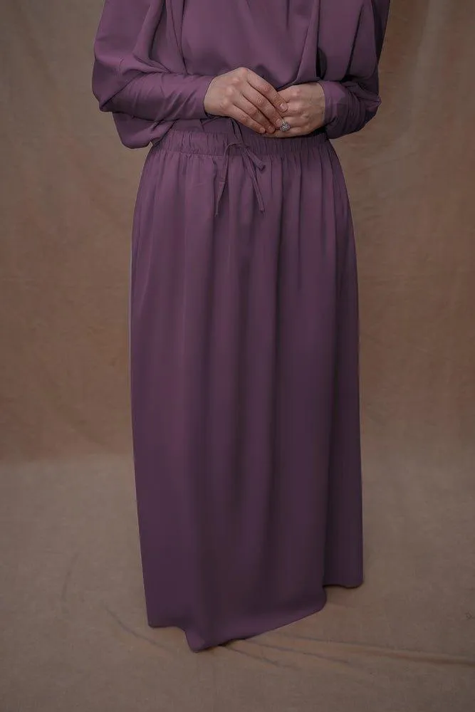 Dark Purple Moira prayer Umrah gown with niqab feature