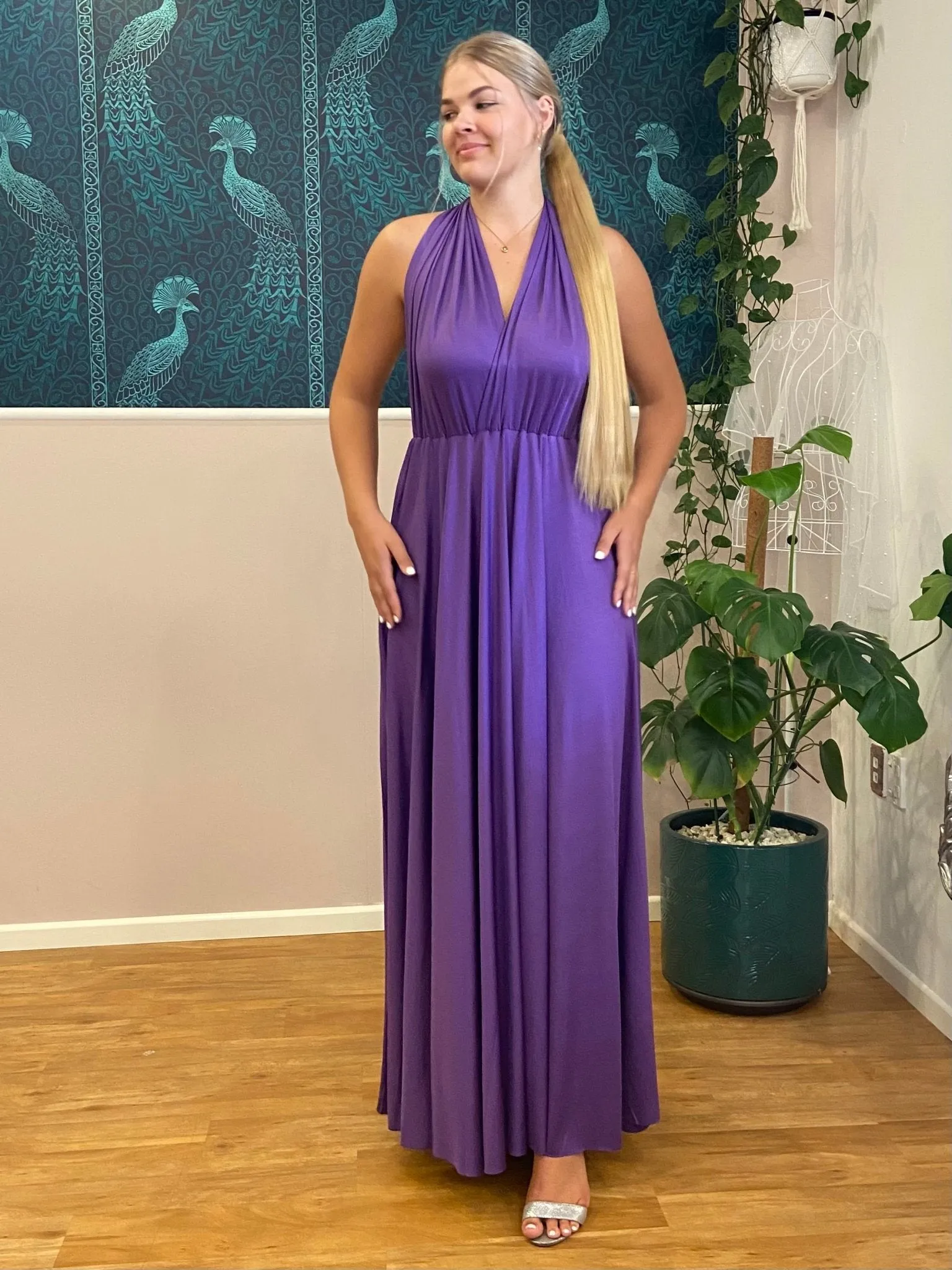 Darker Purple Convertible Infinity bridesmaid dress Express NZ wide