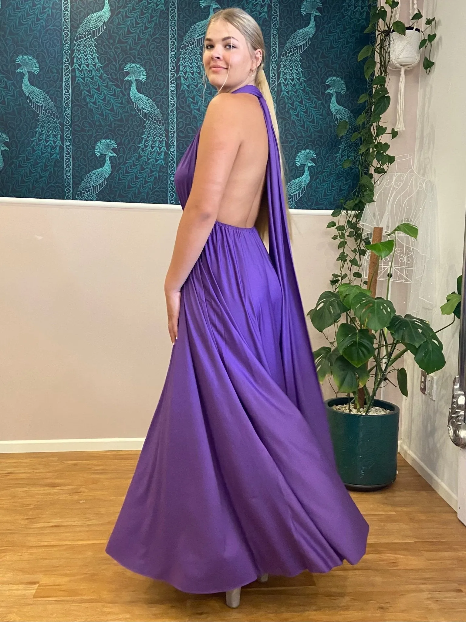 Darker Purple Convertible Infinity bridesmaid dress Express NZ wide