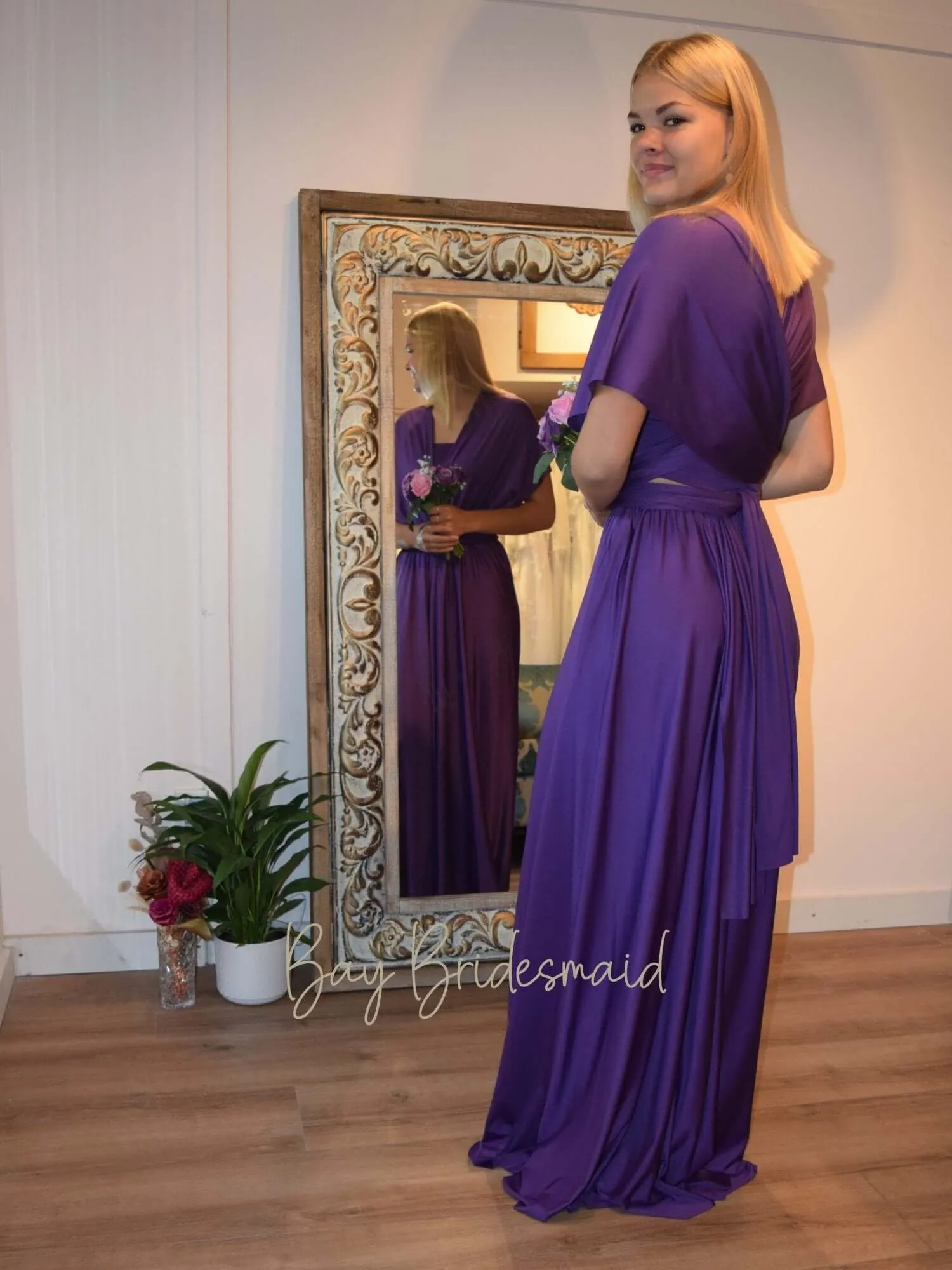 Darker Purple Convertible Infinity bridesmaid dress Express NZ wide