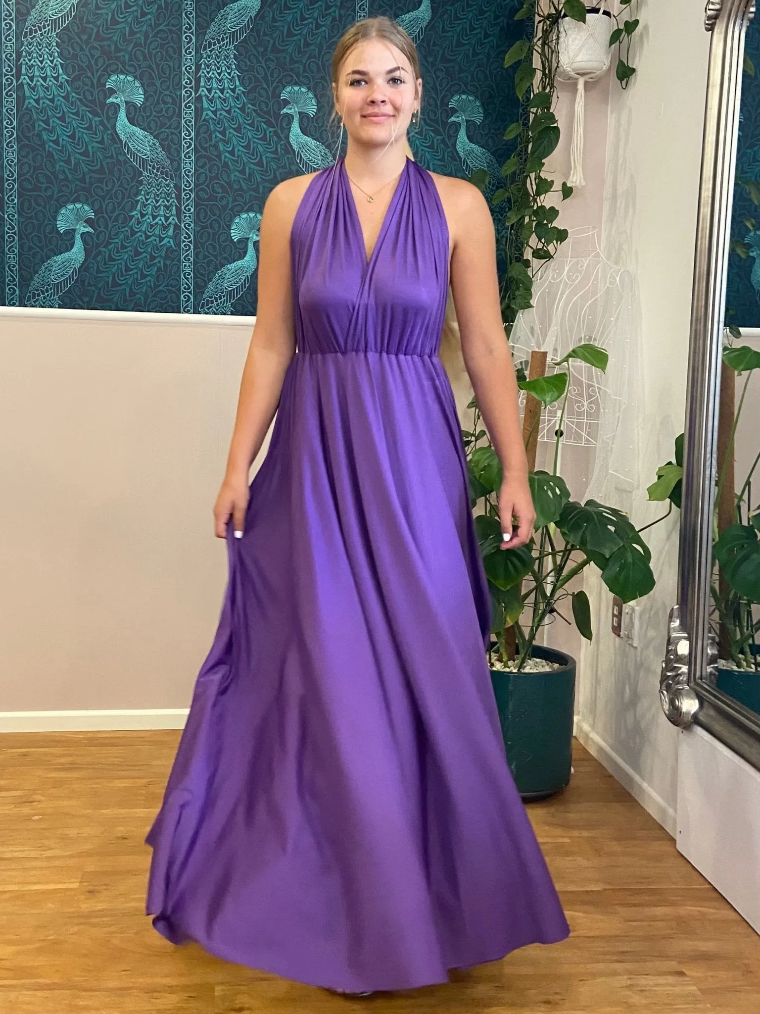 Darker Purple Convertible Infinity bridesmaid dress Express NZ wide