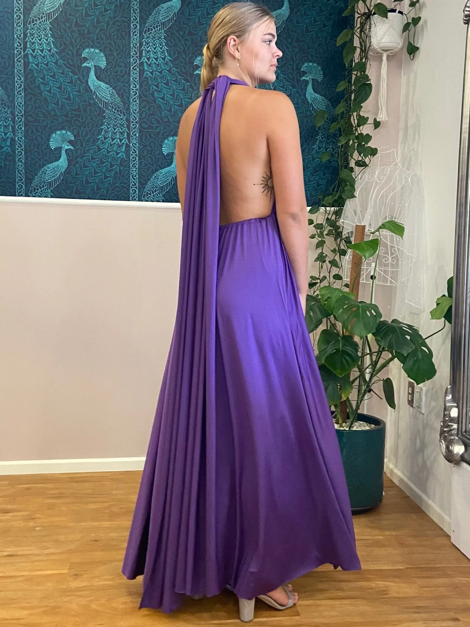 Darker Purple Convertible Infinity bridesmaid dress Express NZ wide