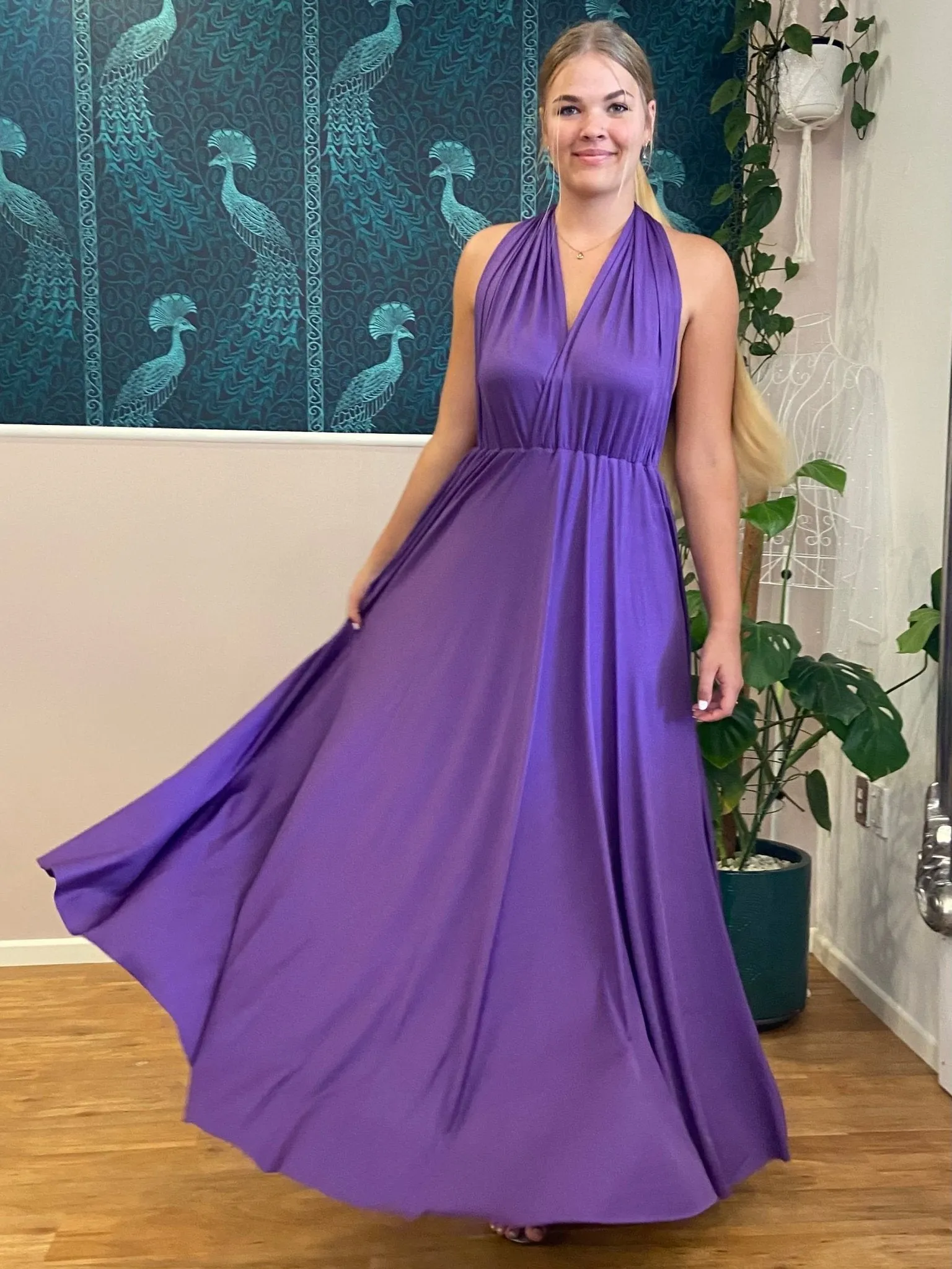 Darker Purple Convertible Infinity bridesmaid dress Express NZ wide