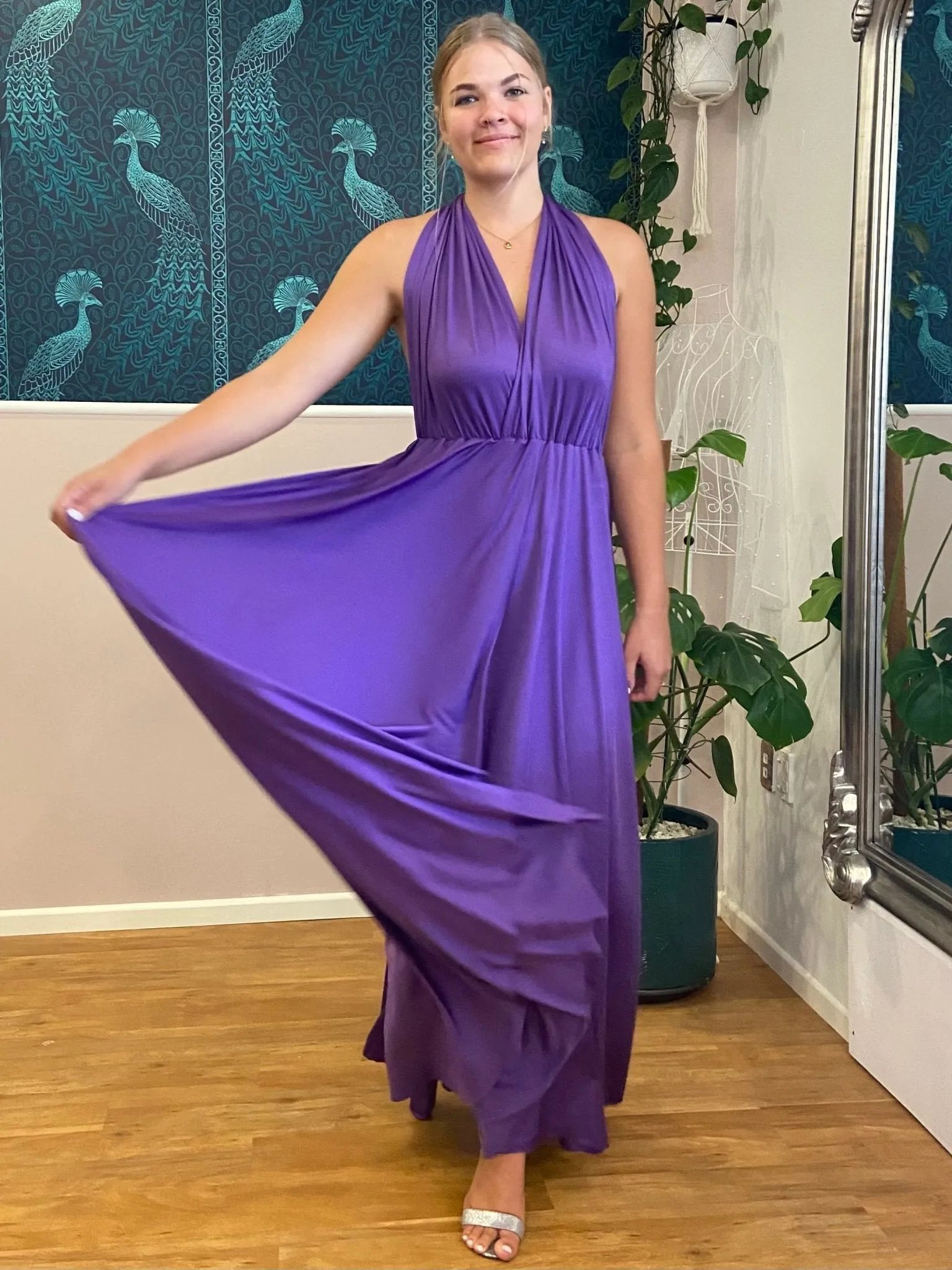 Darker Purple Convertible Infinity bridesmaid dress Express NZ wide