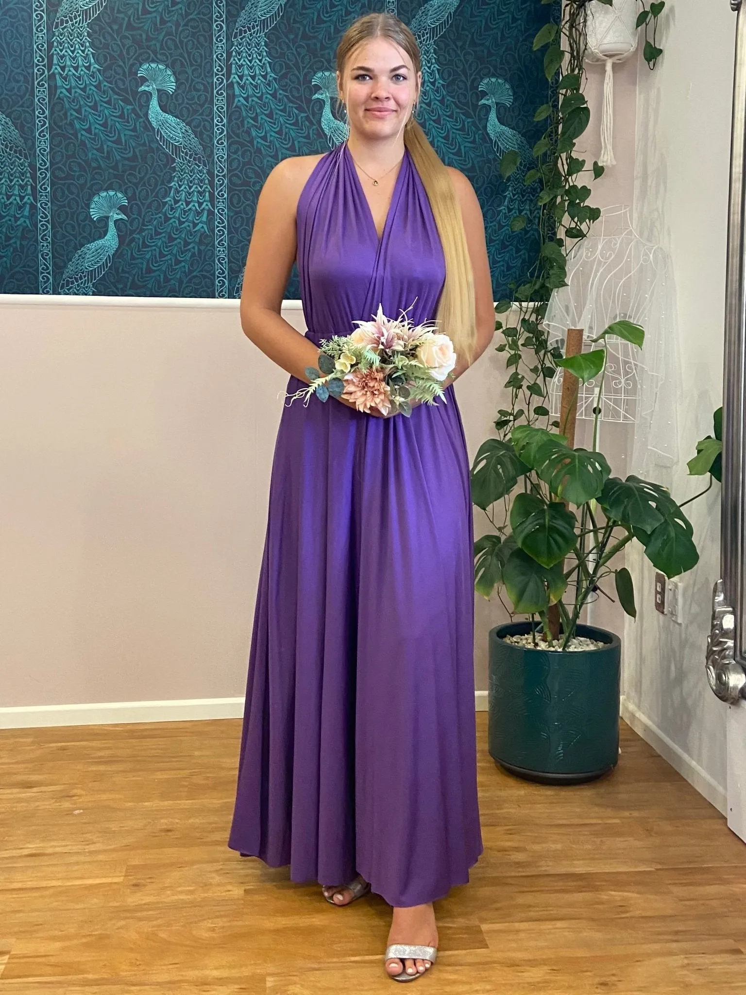 Darker Purple Convertible Infinity bridesmaid dress Express NZ wide