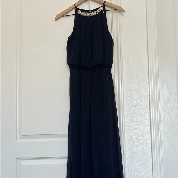 Day &amp; Night halter-style evening or bridesmaid gown |navy blue |size S