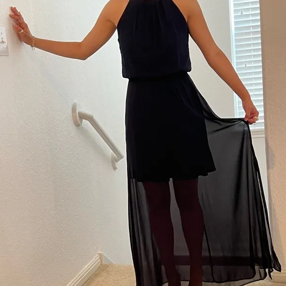 Day &amp; Night halter-style evening or bridesmaid gown |navy blue |size S