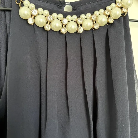 Day &amp; Night halter-style evening or bridesmaid gown |navy blue |size S