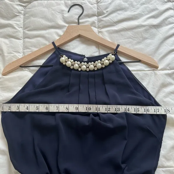 Day &amp; Night halter-style evening or bridesmaid gown |navy blue |size S