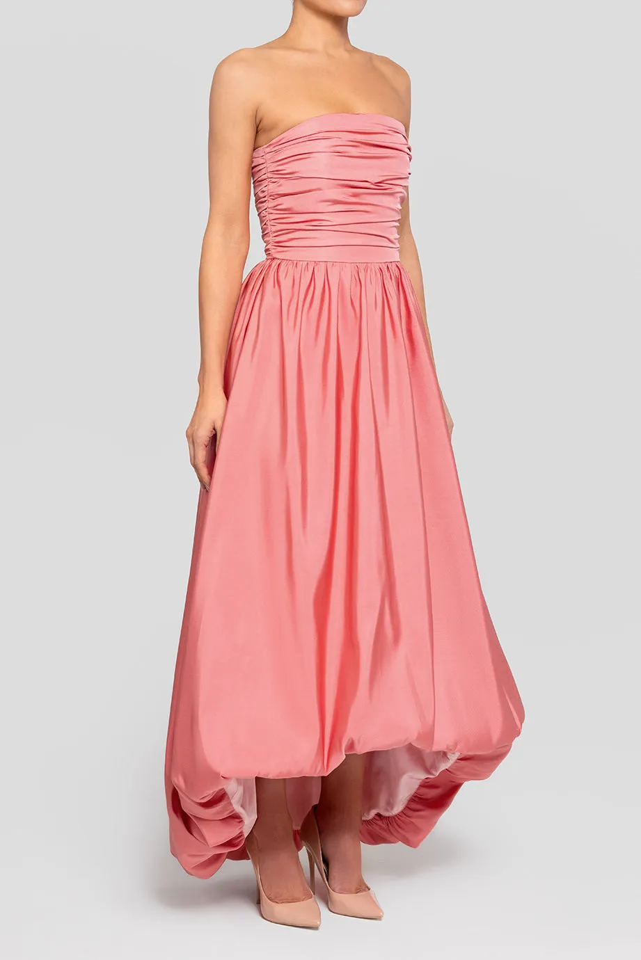 Delilah Silk Faille High Low Gown