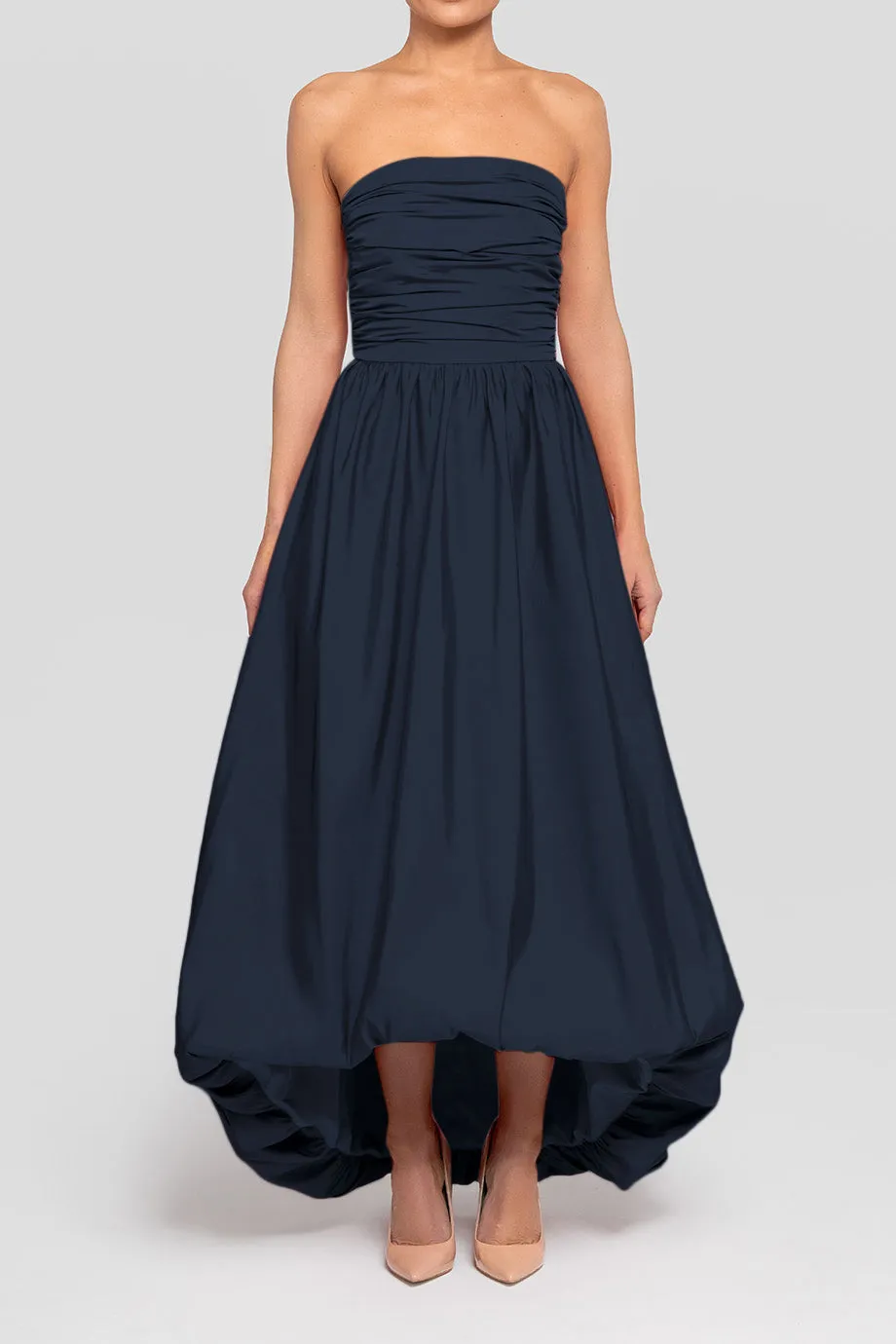 Delilah Silk Faille High Low Gown