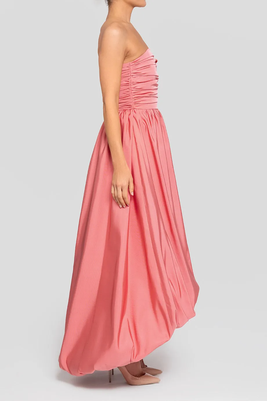 Delilah Silk Faille High Low Gown