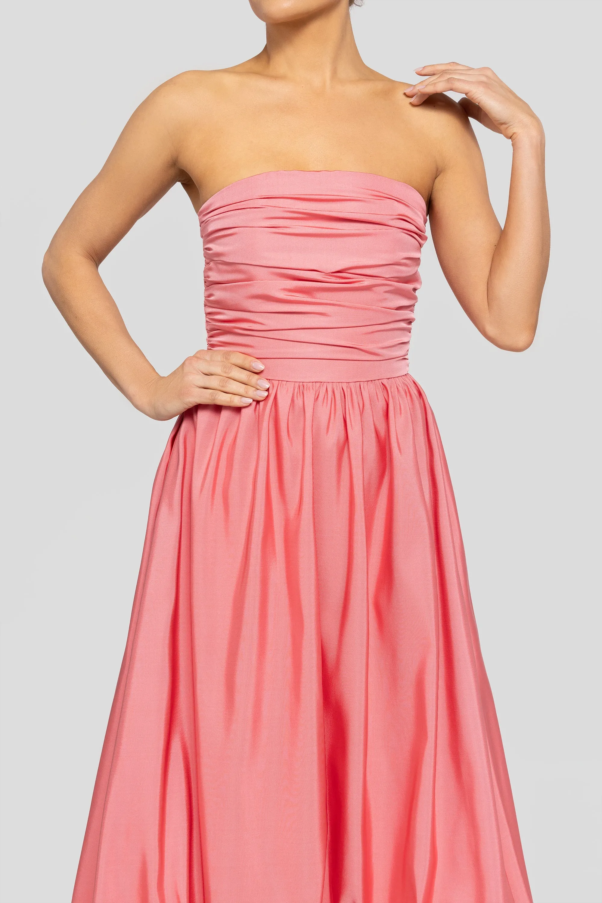 Delilah Silk Faille High Low Gown
