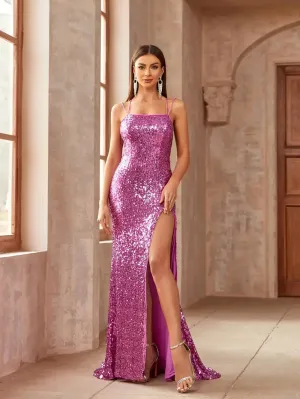 Desi bright pink sequinned strappy back ball dress s6-8 Express NZ wide