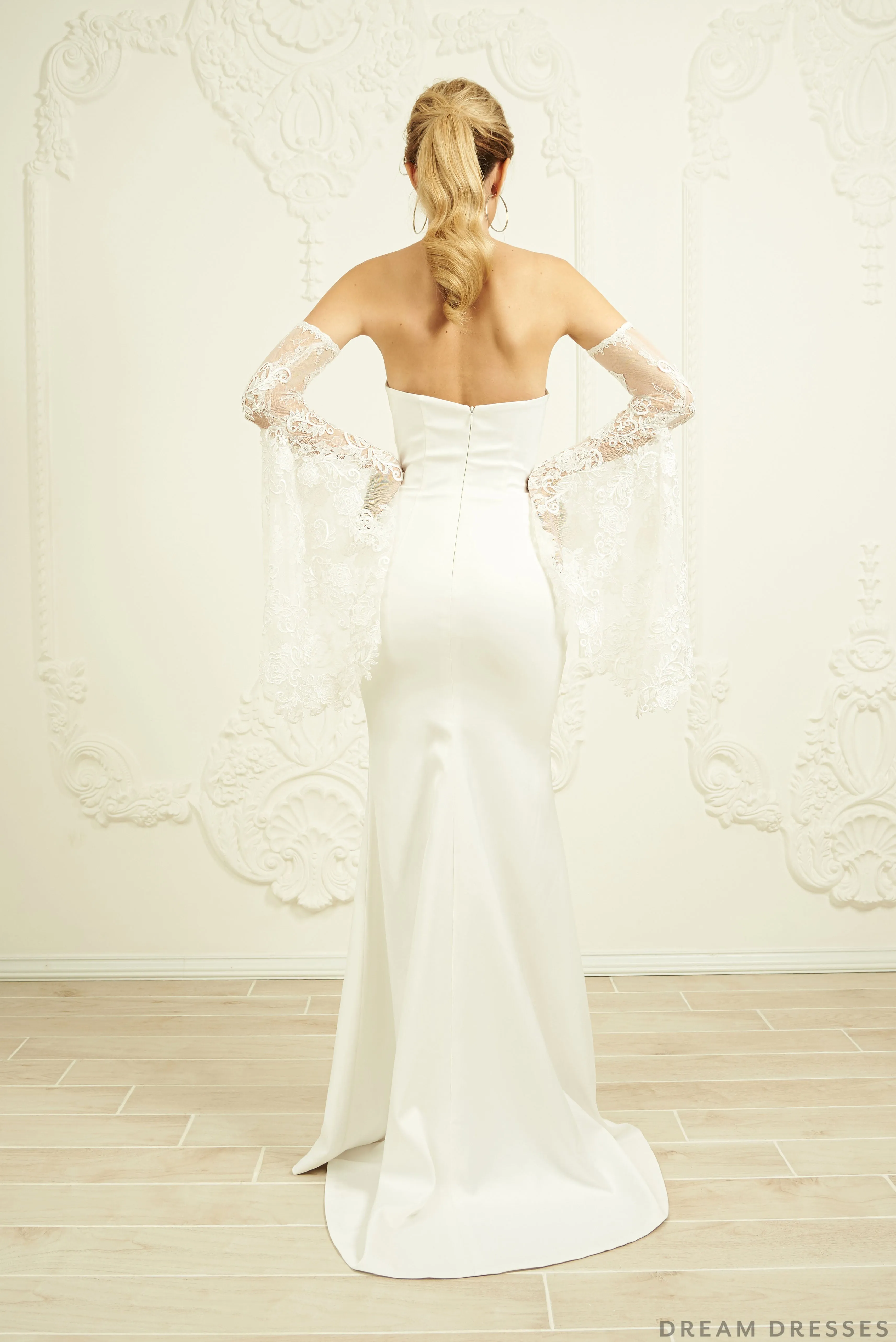 Detachable Bridal Bell Sleeves (#KAYLEE)