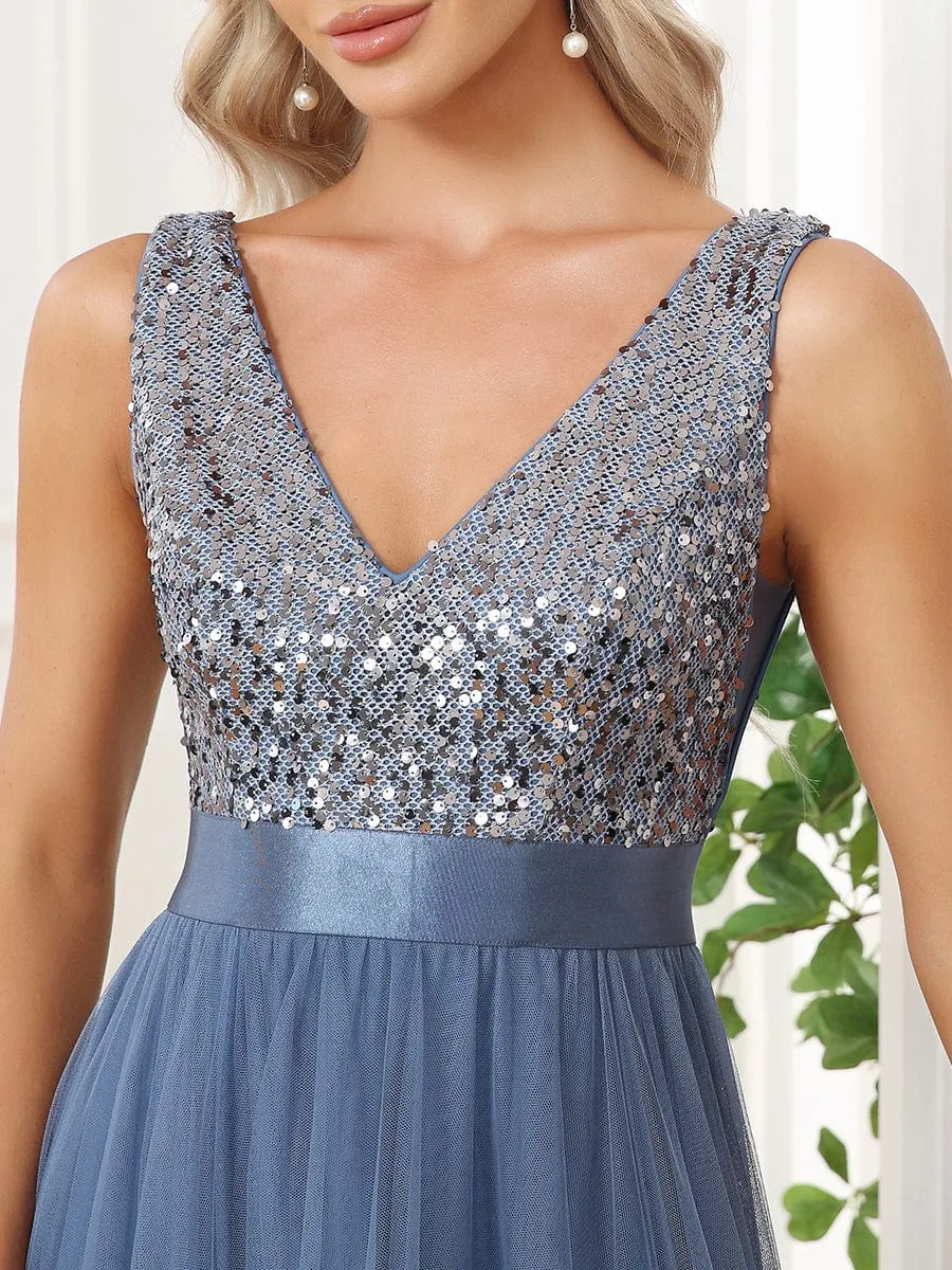 Dina dusky blue high low tulle ball dress size 24 Express NZ wide