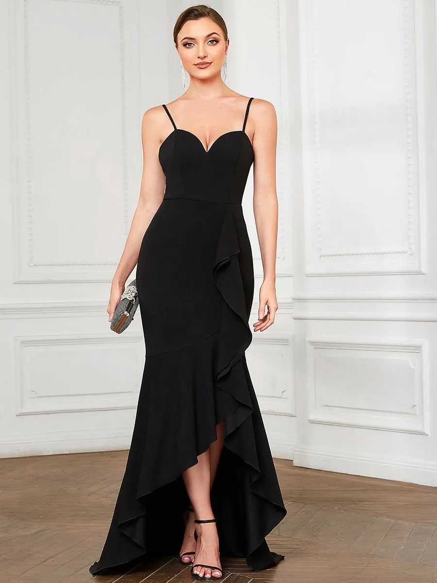 Donna thin strap sweet heart ball dress with train in black Express NZ wide