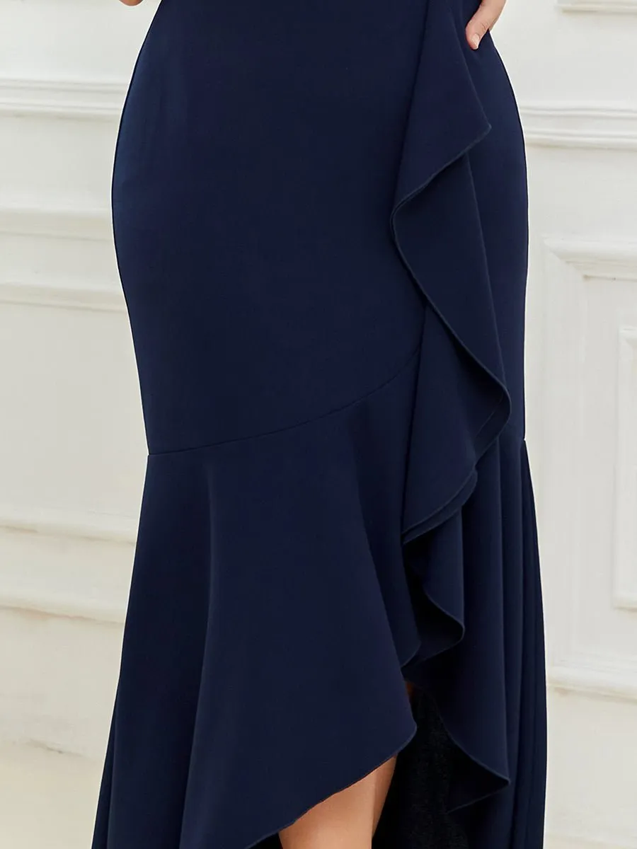 Donna thin strap sweet heart ball dress with train in navy s8-10 Express NZ wide