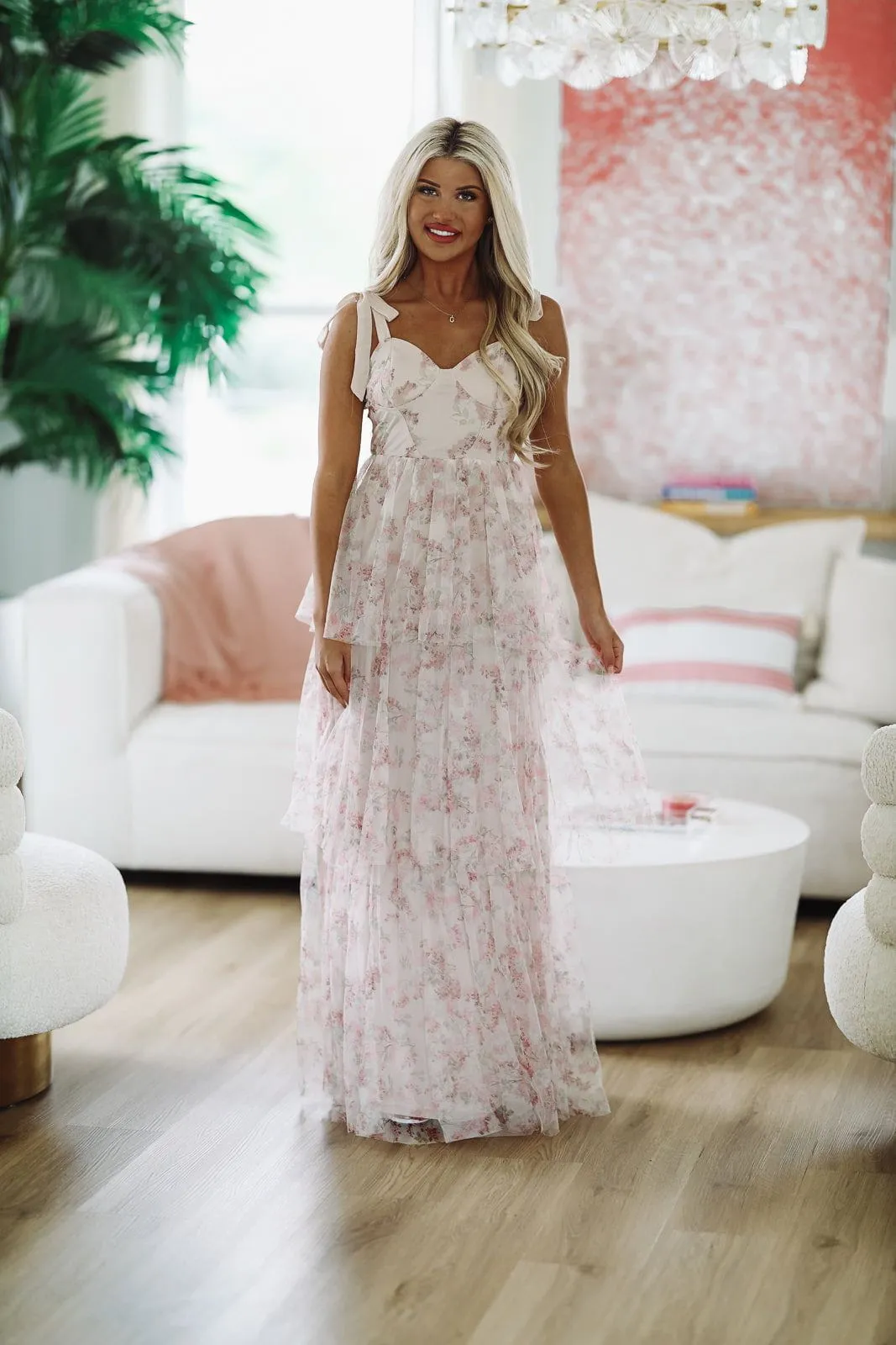 Don't Make Me Blush Maxi Gown - Blush Pink