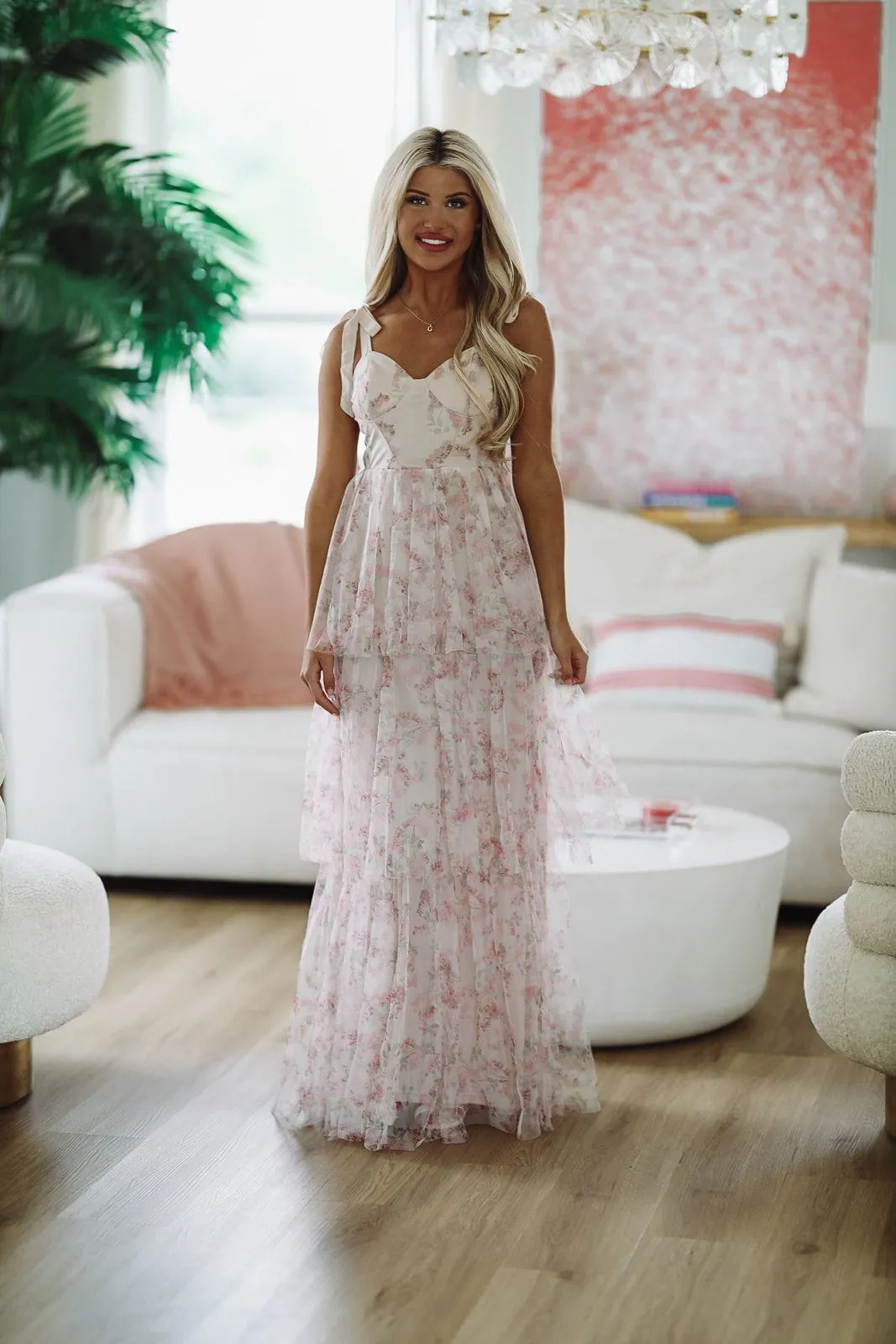 Don't Make Me Blush Maxi Gown - Blush Pink