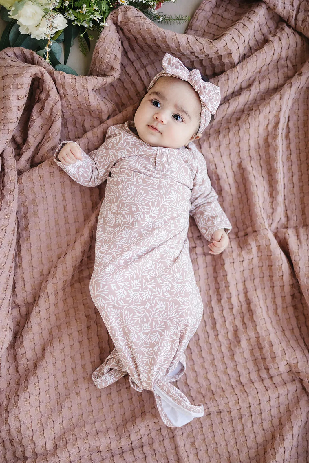 Dusty Rose Vines Knot Gown