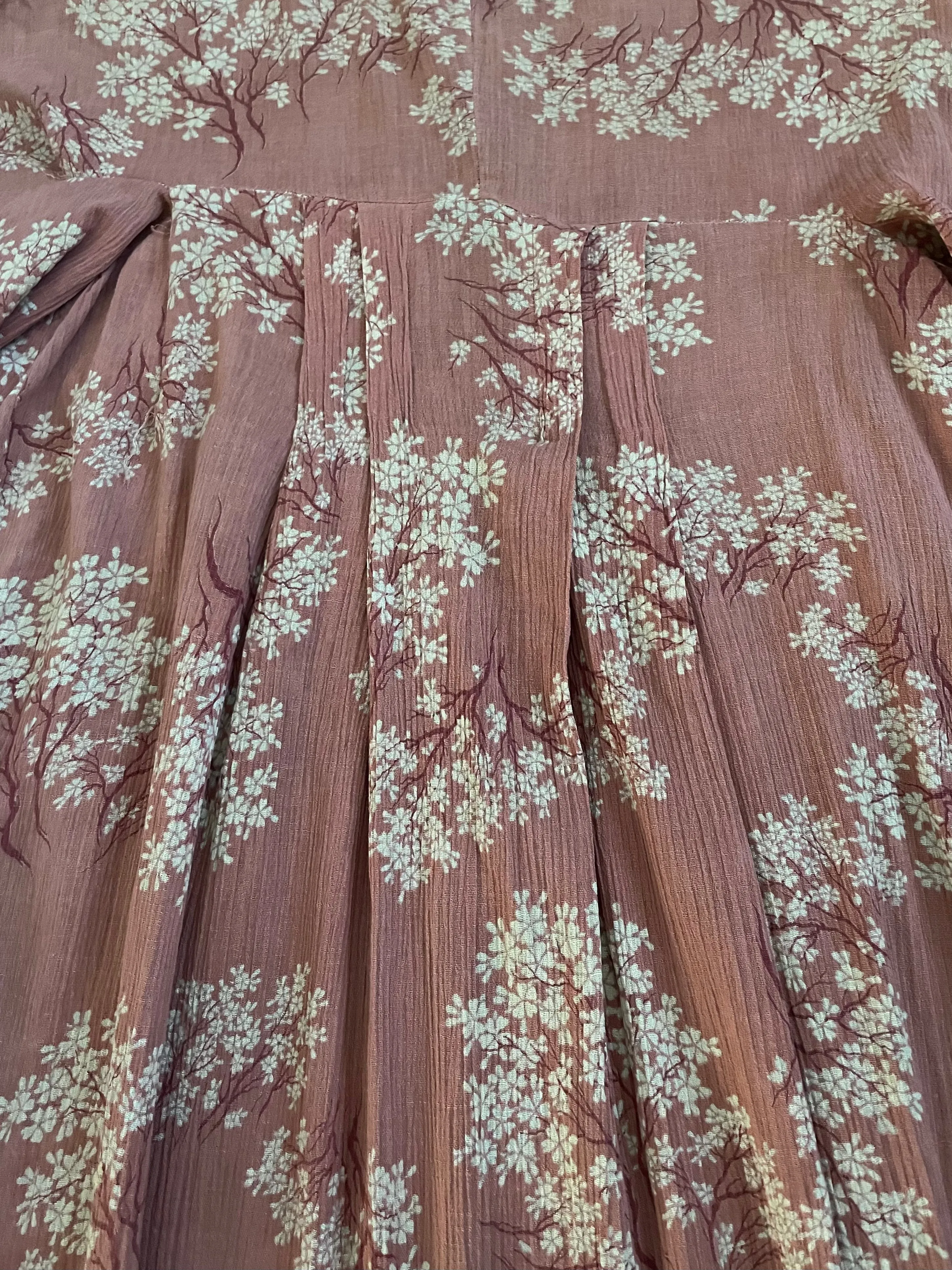 Edwardian Cherry Blossoms Gauze Negligee Dress