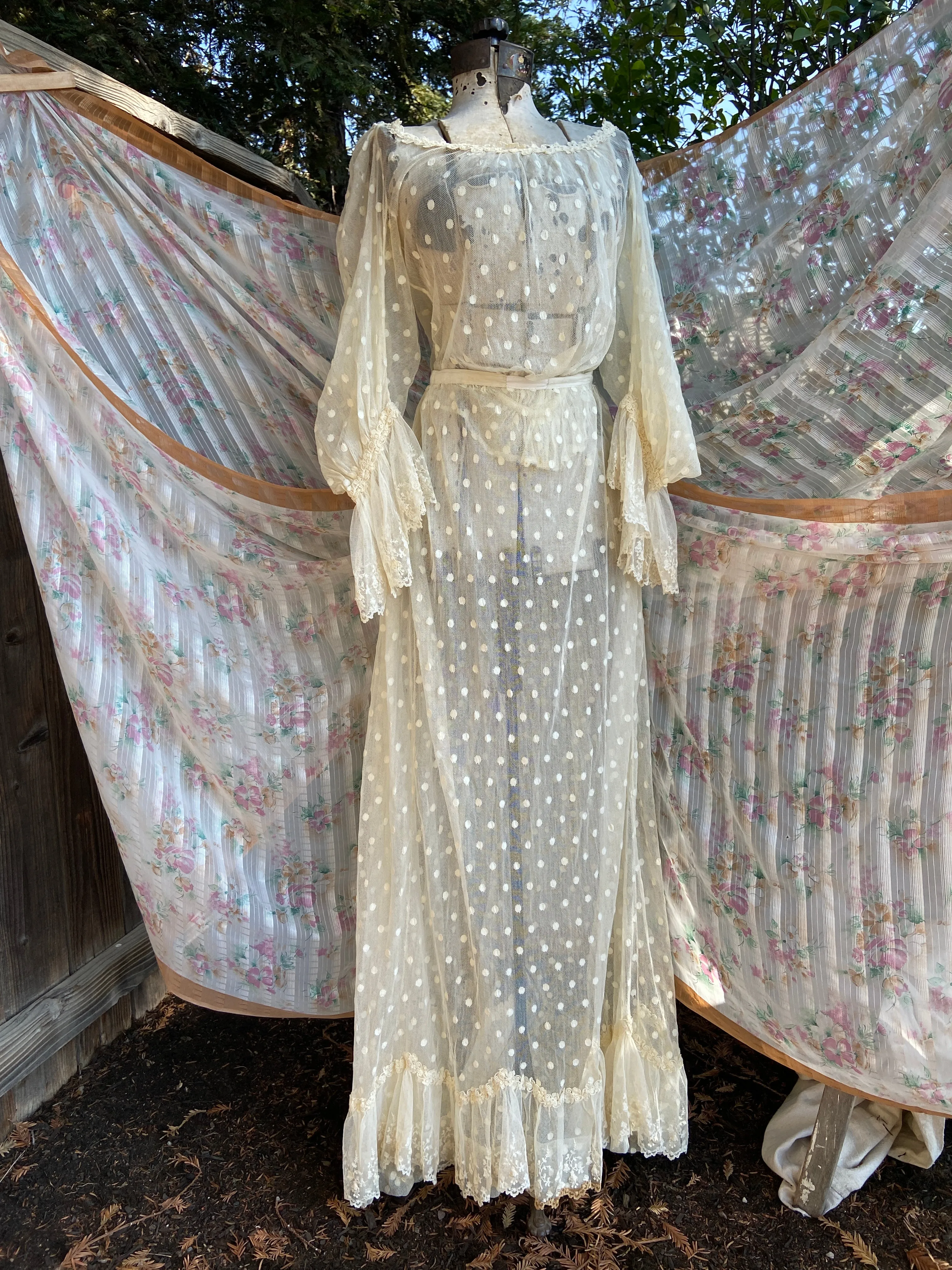 Edwardian Polka Dot Net Lace Dress