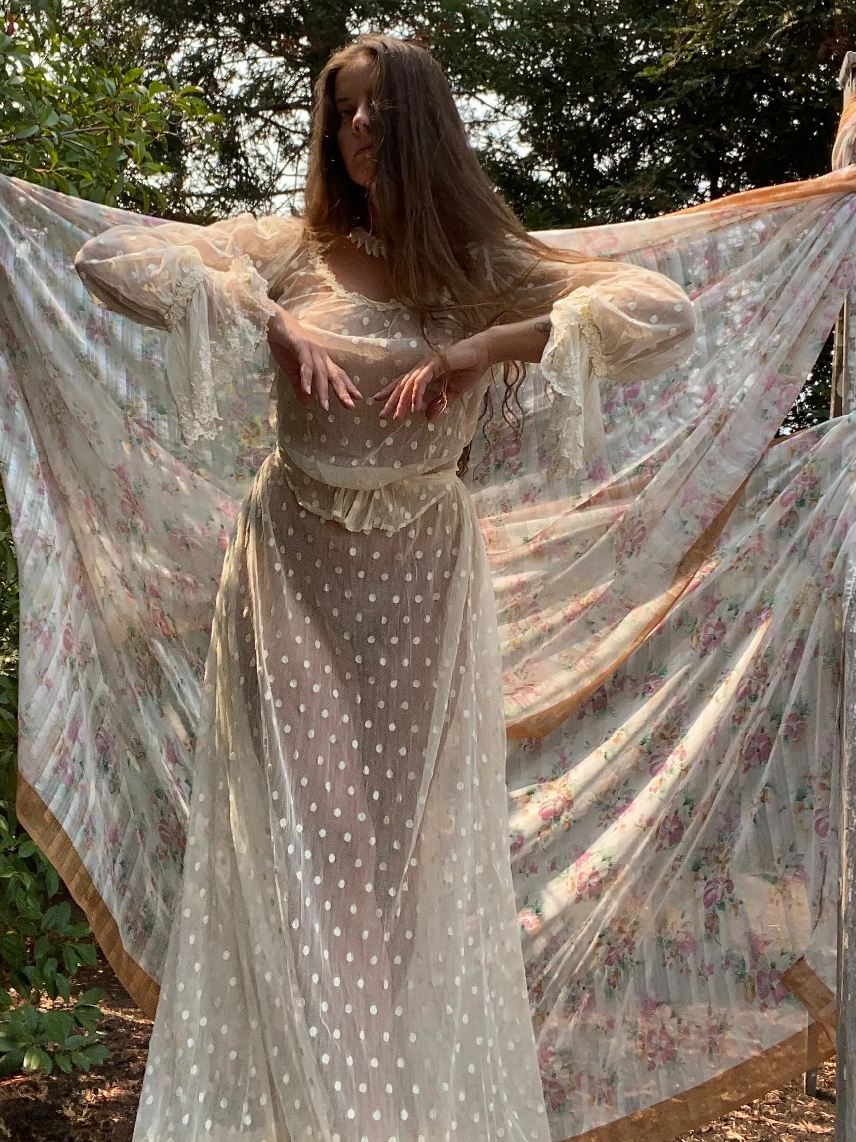 Edwardian Polka Dot Net Lace Dress