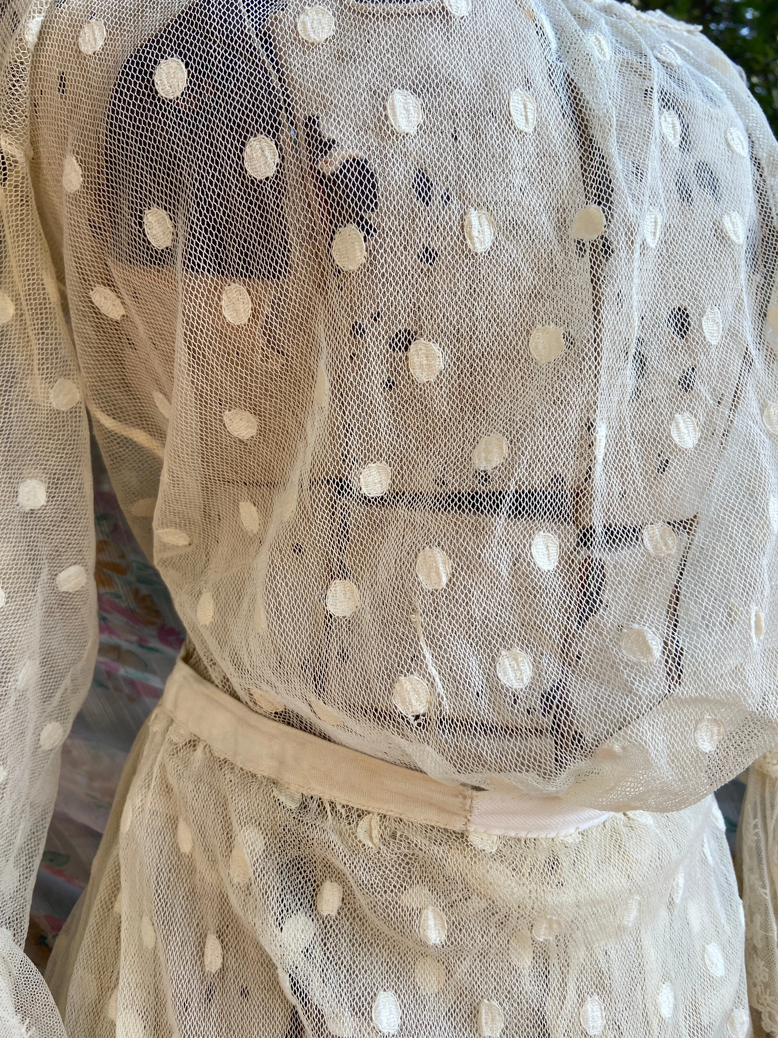 Edwardian Polka Dot Net Lace Dress