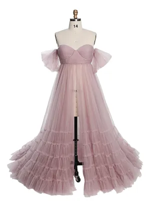 Elegant Tulle Photo Shoot Dress Maternity Gown for Photoshoot YW231018