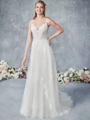 Ella Rosa Size 6 BE516 Champagne/Nude/Ivory Gown