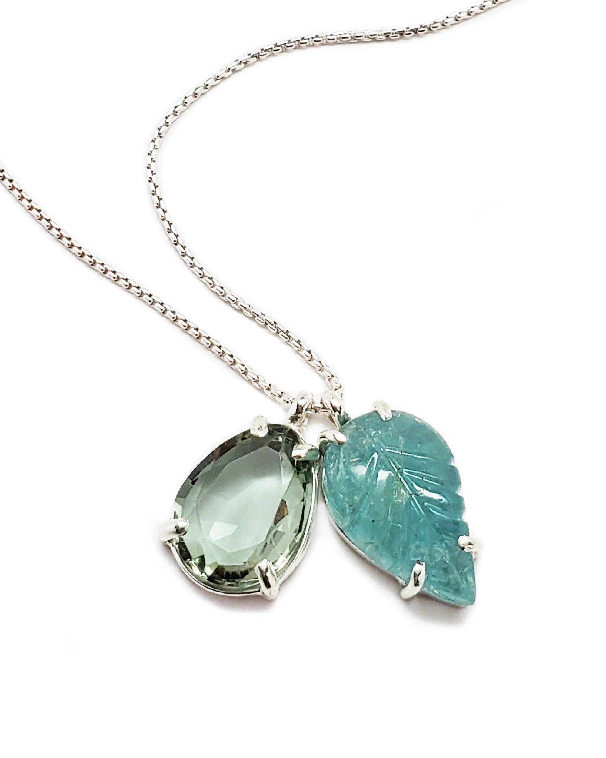 Emerald 2 Charm Necklace