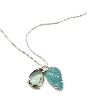 Emerald 2 Charm Necklace