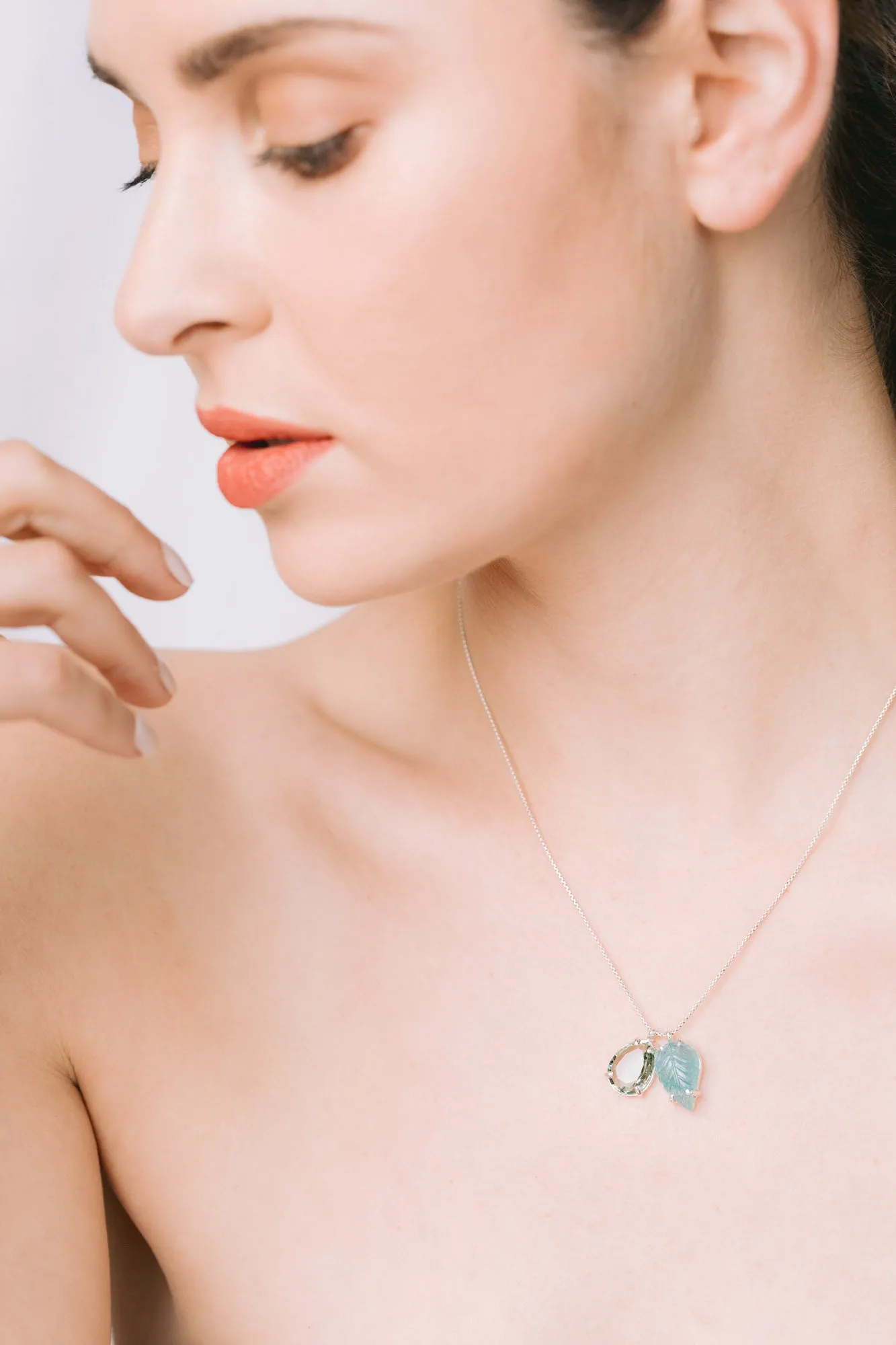 Emerald 2 Charm Necklace