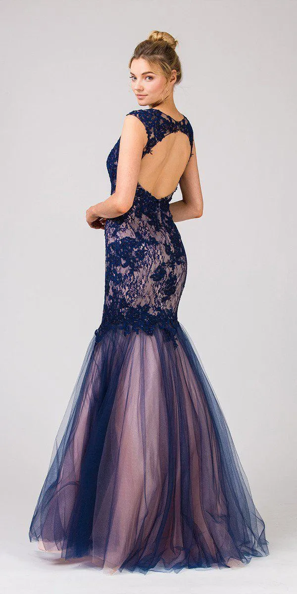 Eureka 8510 Cut-Out Back Mermaid Long Prom Dress