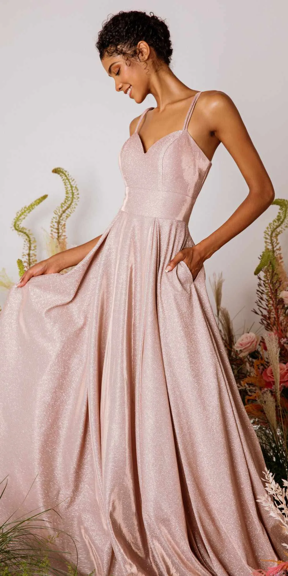 Eureka 9977 Floor length Sparkly Gown Corset Back