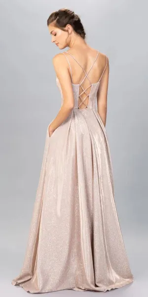 Eureka 9977 Floor length Sparkly Gown Corset Back