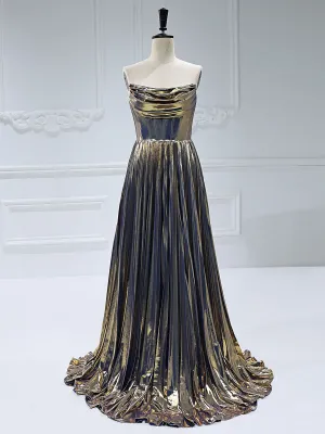 Fashion Pleated Sleeveless Formal Maxi Evening Dress #VL8808