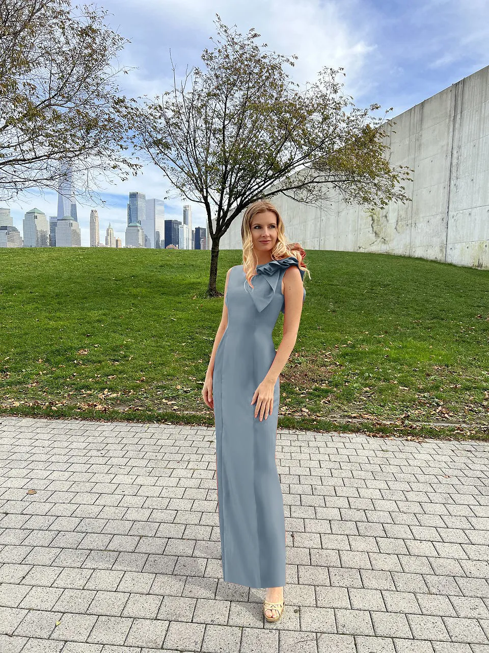 Fiala Tea Length Column Dress