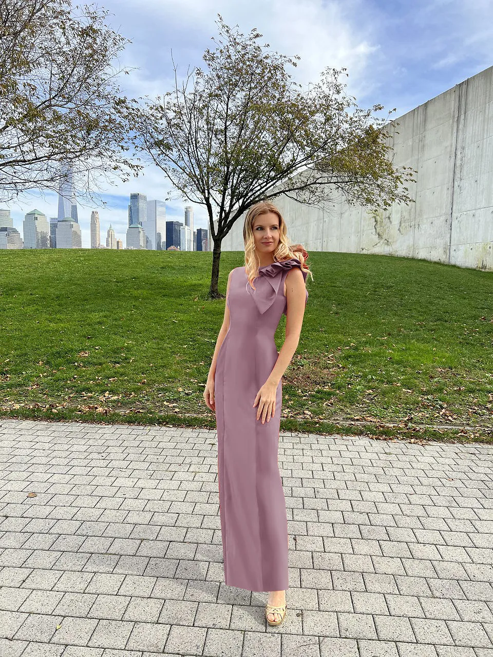 Fiala Tea Length Column Dress