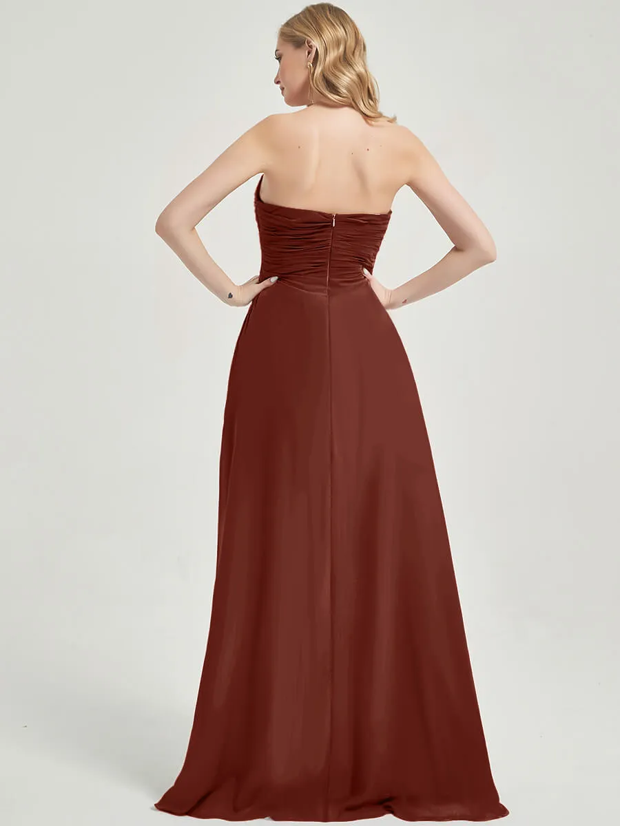 [Final Sale] Cinnamon Rose Strapless Floor-Length Empire Bridesmaid Dress With Slit