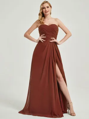 [Final Sale] Cinnamon Rose Strapless Floor-Length Empire Bridesmaid Dress With Slit