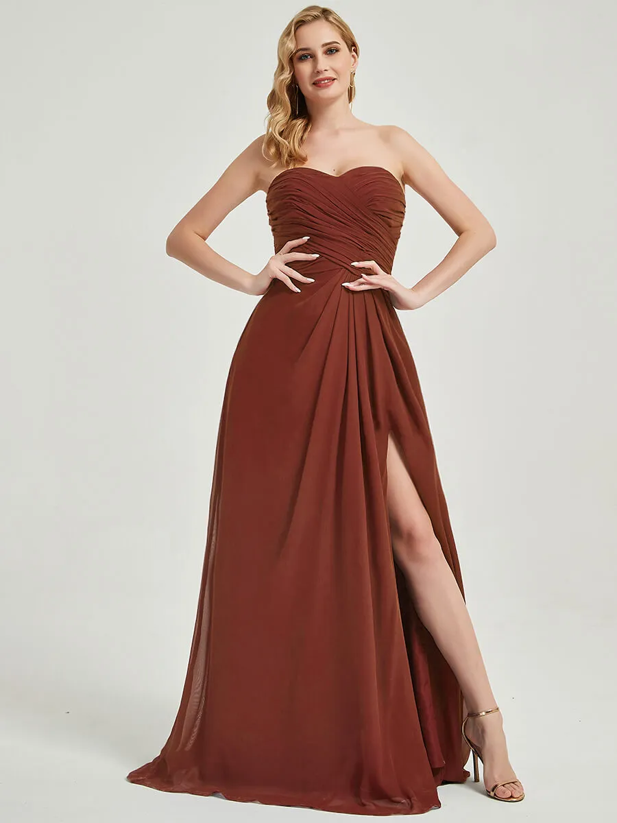 [Final Sale] Cinnamon Rose Strapless Floor-Length Empire Bridesmaid Dress With Slit